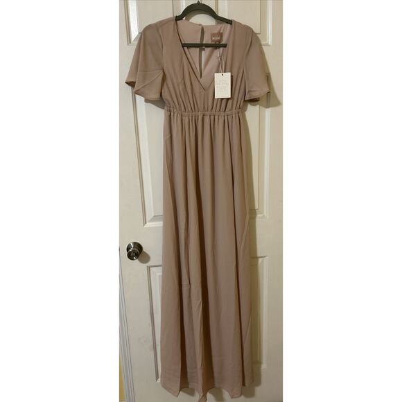 Show Me Your Mumu NWT Emily Empire Maxi Dress in Dusty Blush Crisp Sz XXS NWT C9 - Picture 1 of 5